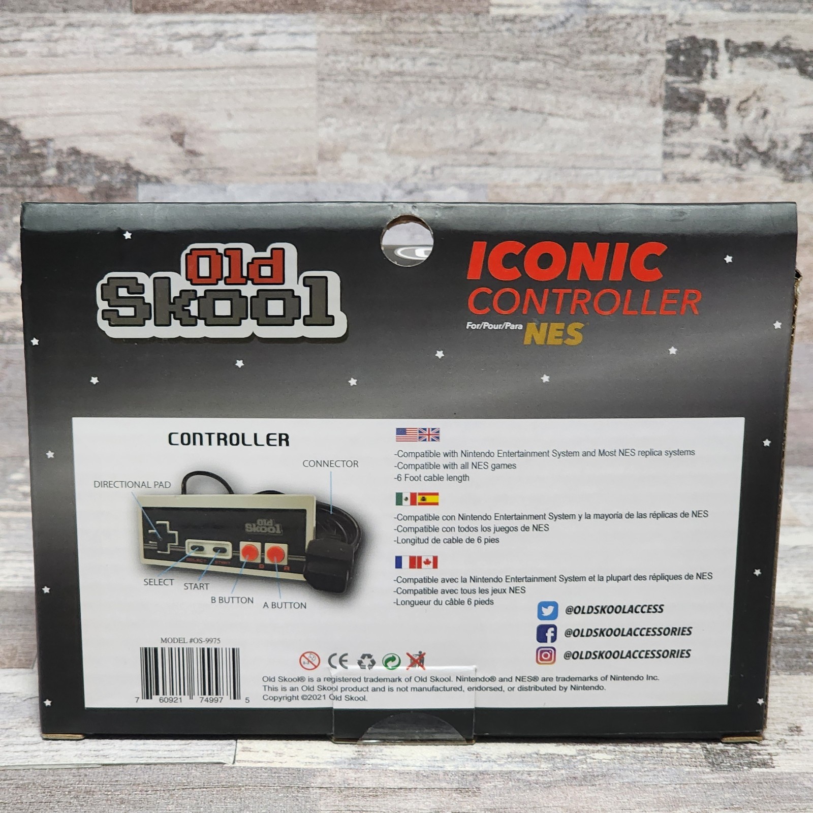 Old Skool NES Classic Controller for Nintendo Entertainment System NES