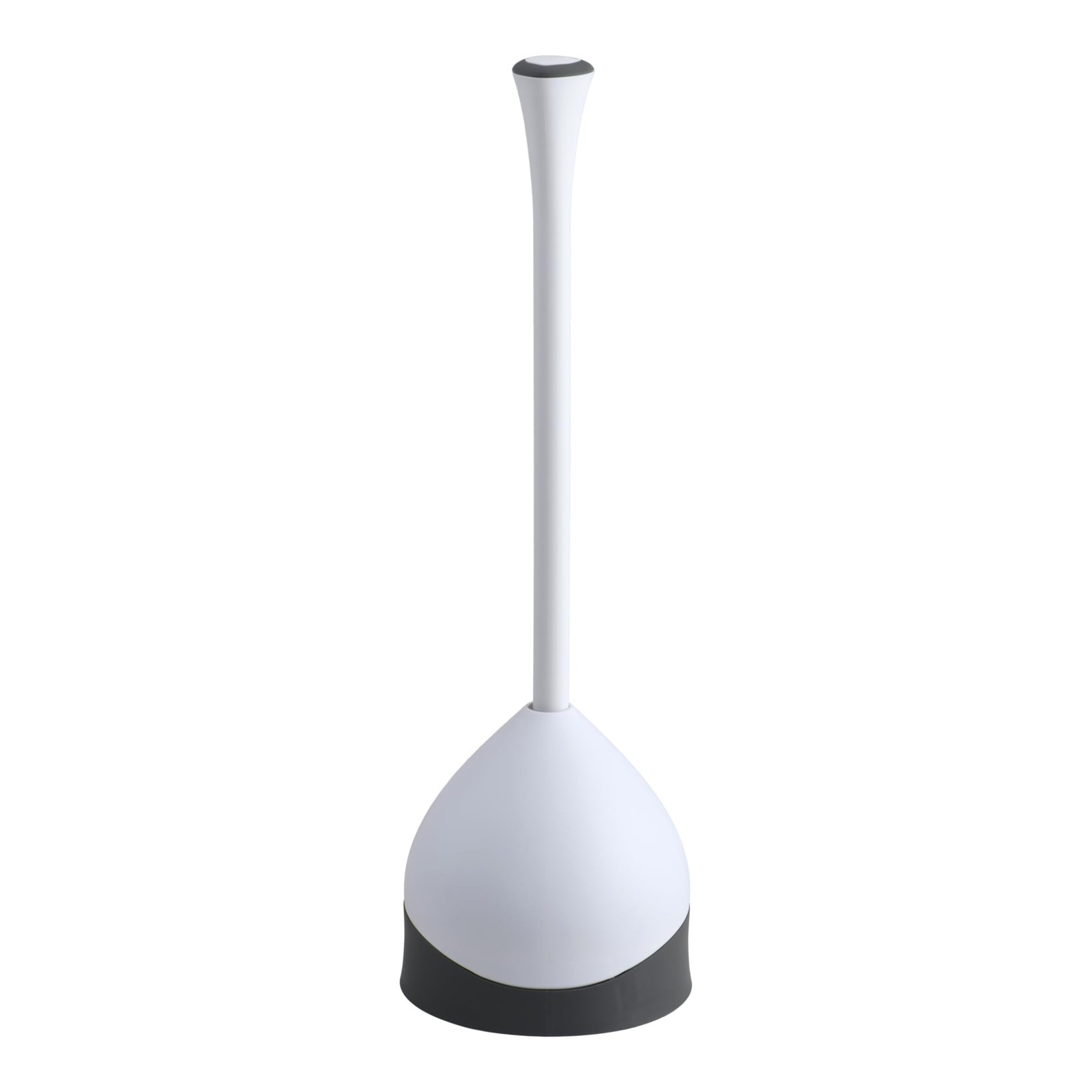 Clorox Toilet Plunger with Hideaway Holder Caddy 1-Pack, White/Grey