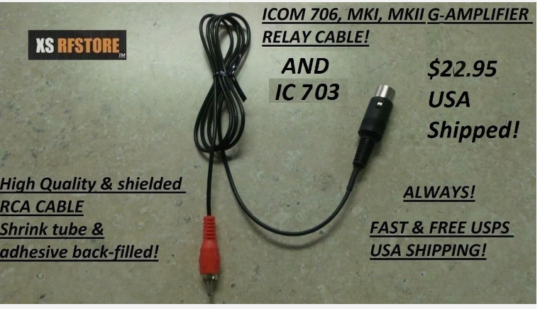 AMP CABLE ICOM IC-703 AMP CABLE NO ALC. FAST USA SHIP!