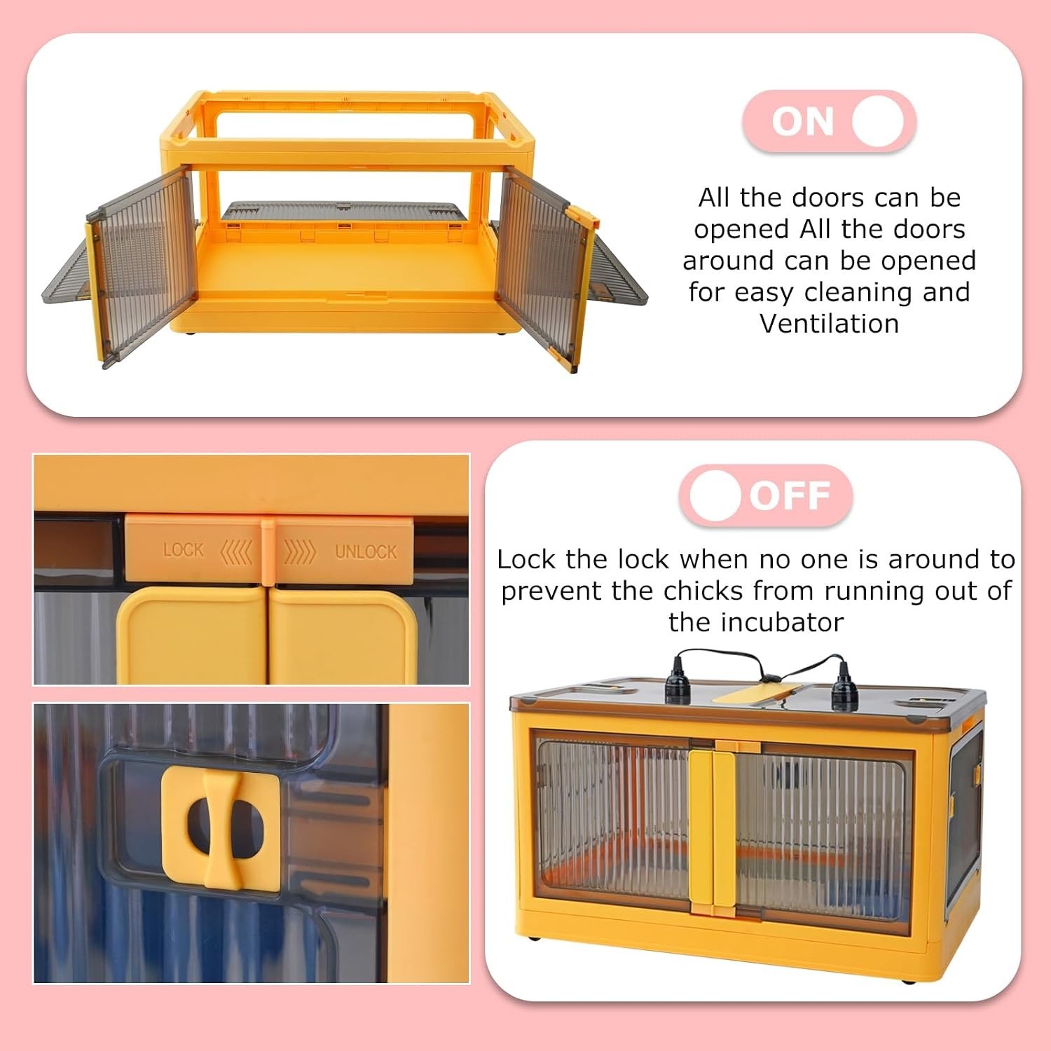 Chick Brooder Box for Chicks, Quail Brooder Box Kit with Heater Feeder