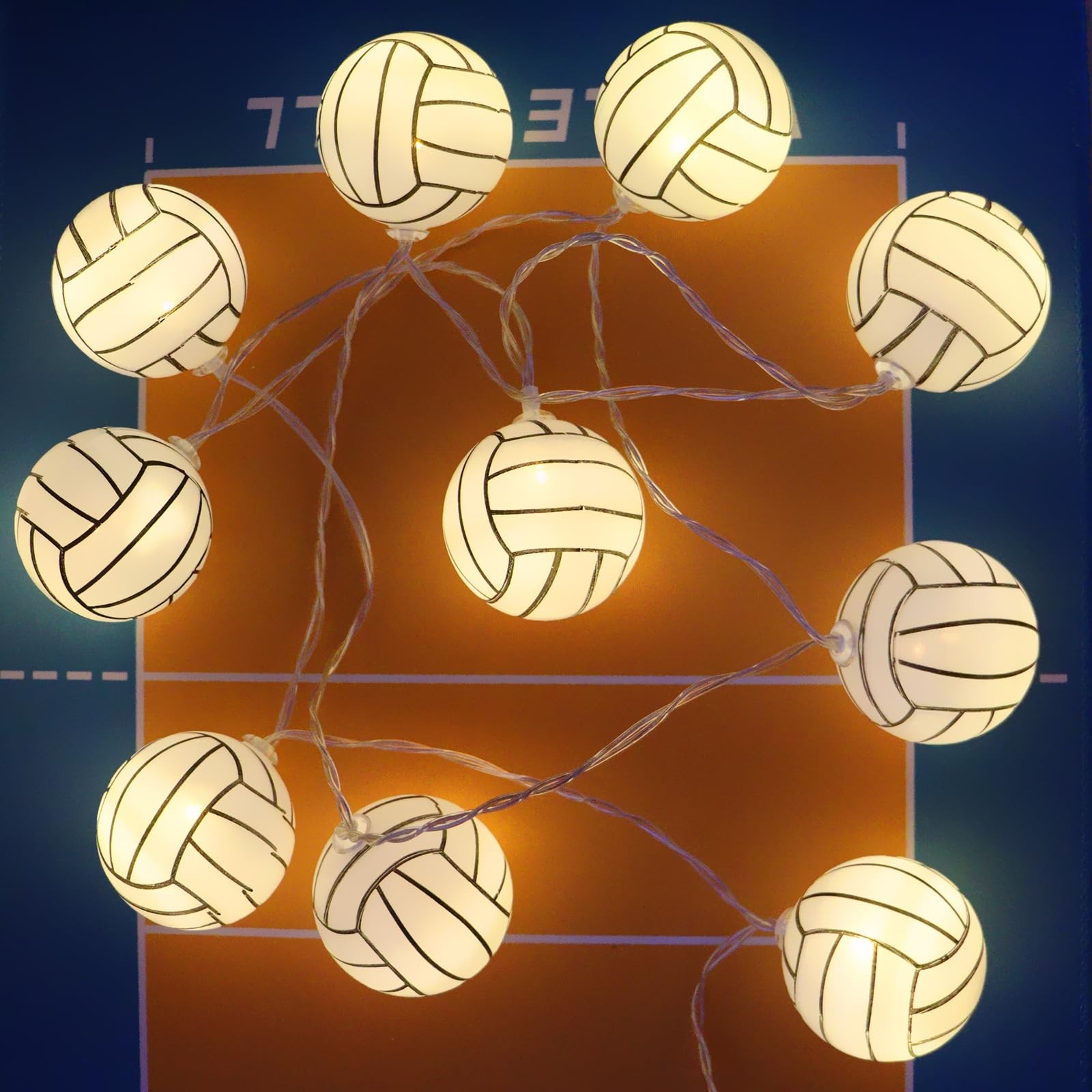 Volleyball Decorations String Lights, Timer Battery Operated 5.5ft 10LED Room...