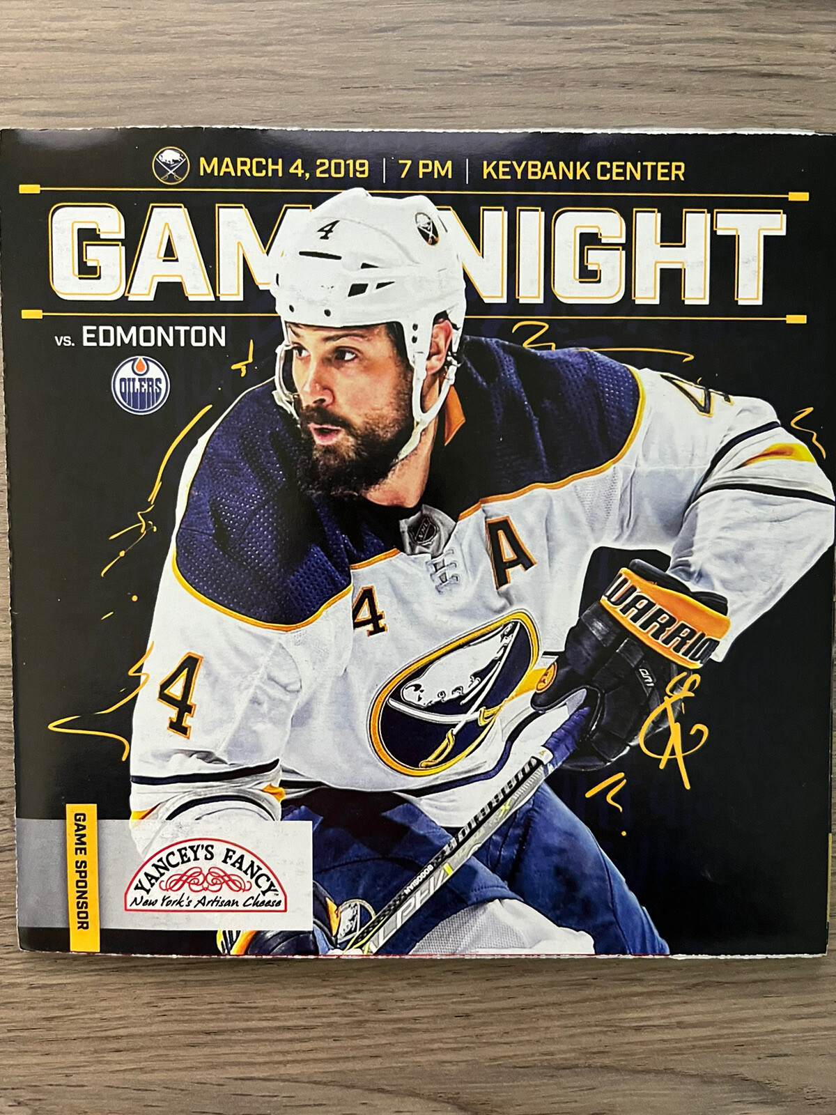 03-04-2019  Edmonton Oilers @ Buffalo Sabres NHL Program - Zach Bogosian