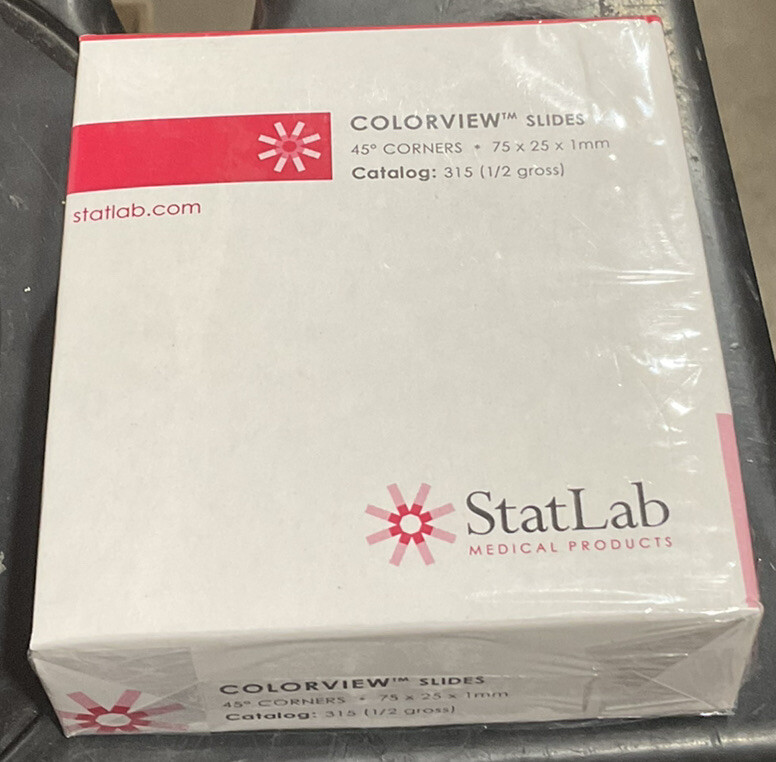 Statlab 315 color view 75x25x1mm 1/2 gross 45 corners- white