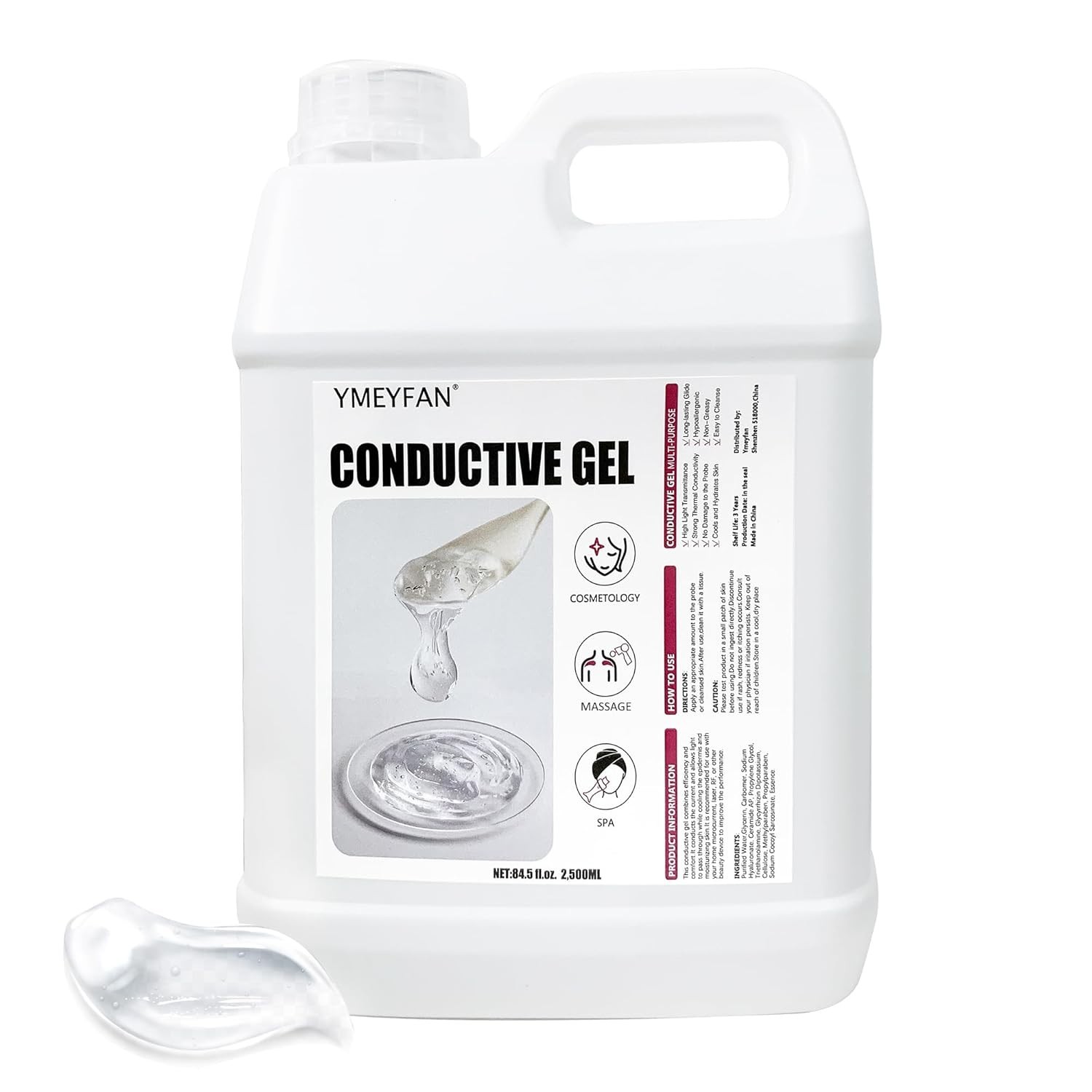 YMEYFAN 2.5L Large Conductive Gel for Microcurrent 84 Fl Oz (Pack of 1)