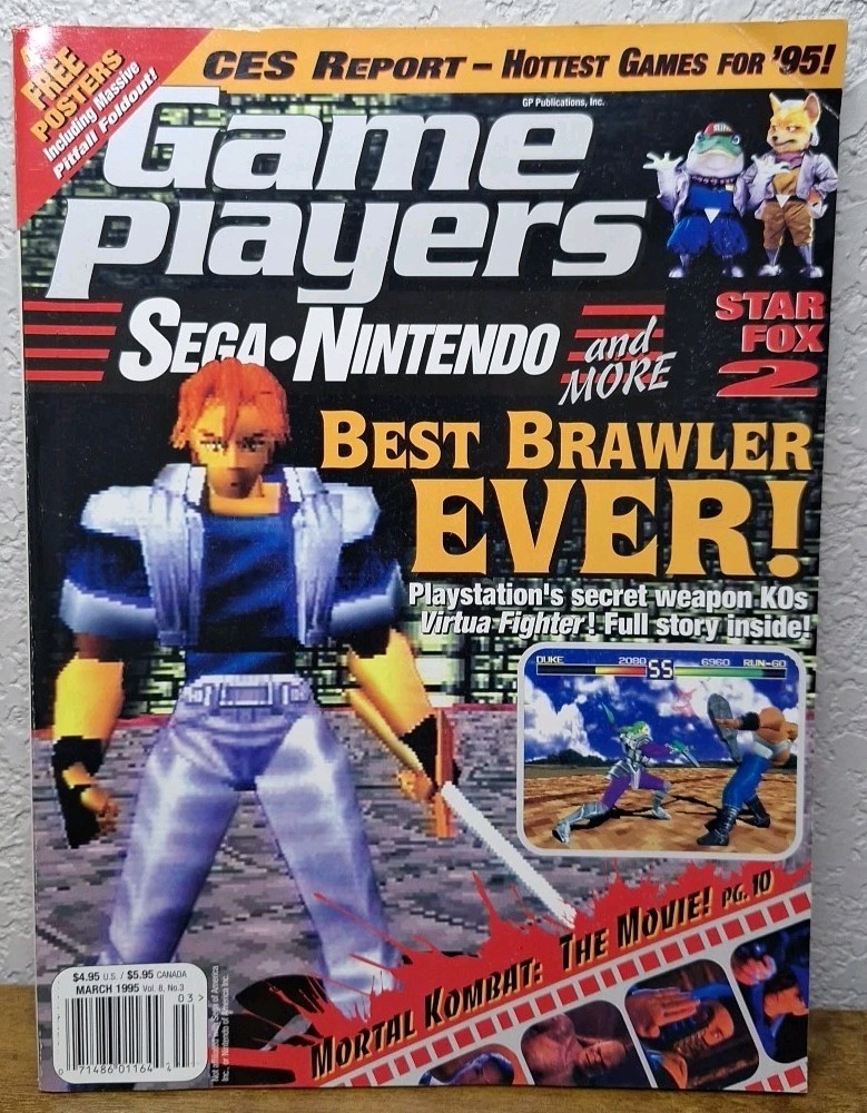 Game Players Magazine Nintendo Sega March 1995 Virtua Fighter + Posters