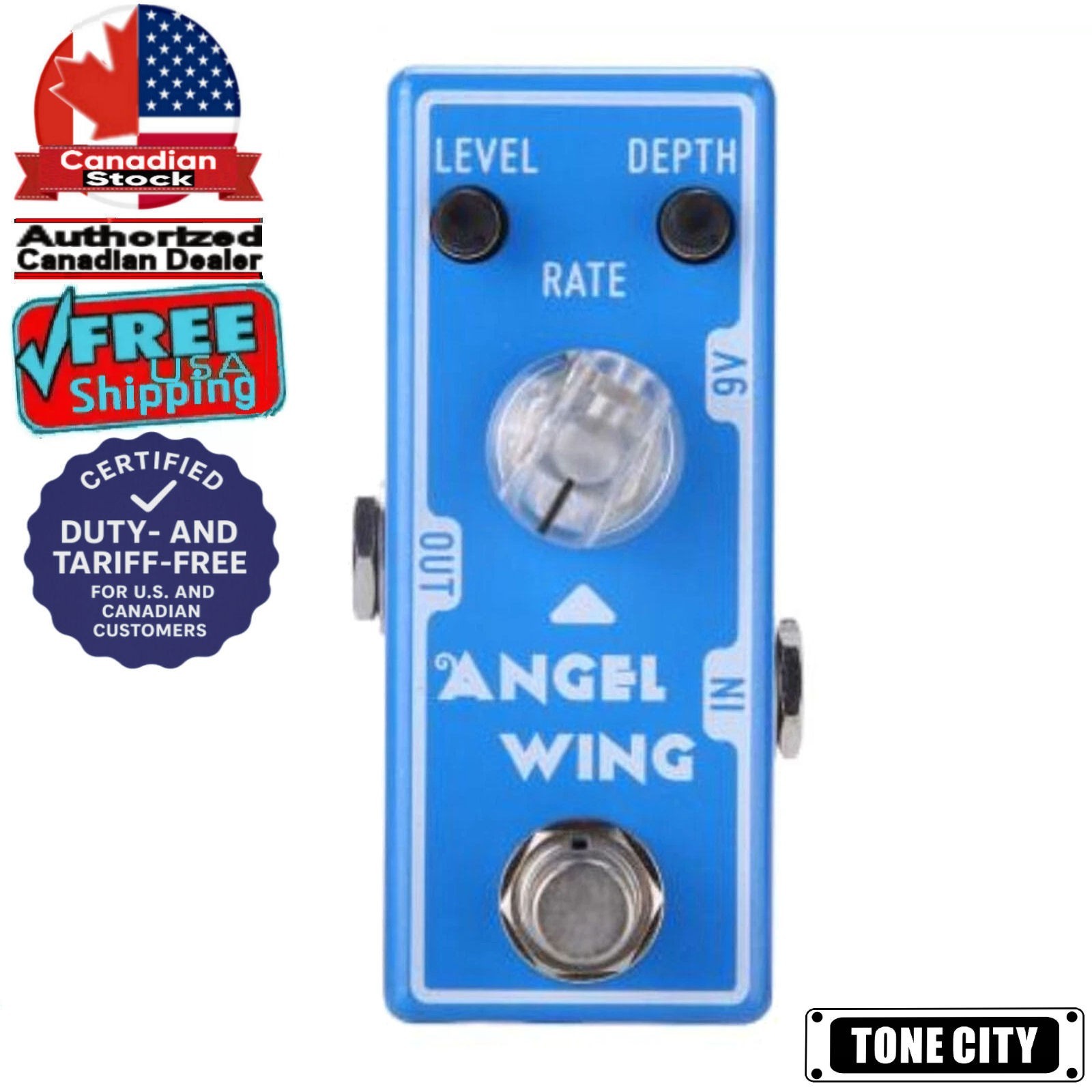 Tone City Angel Wing Chorus Guitar Effect Pedal True bypass Canadian Stock