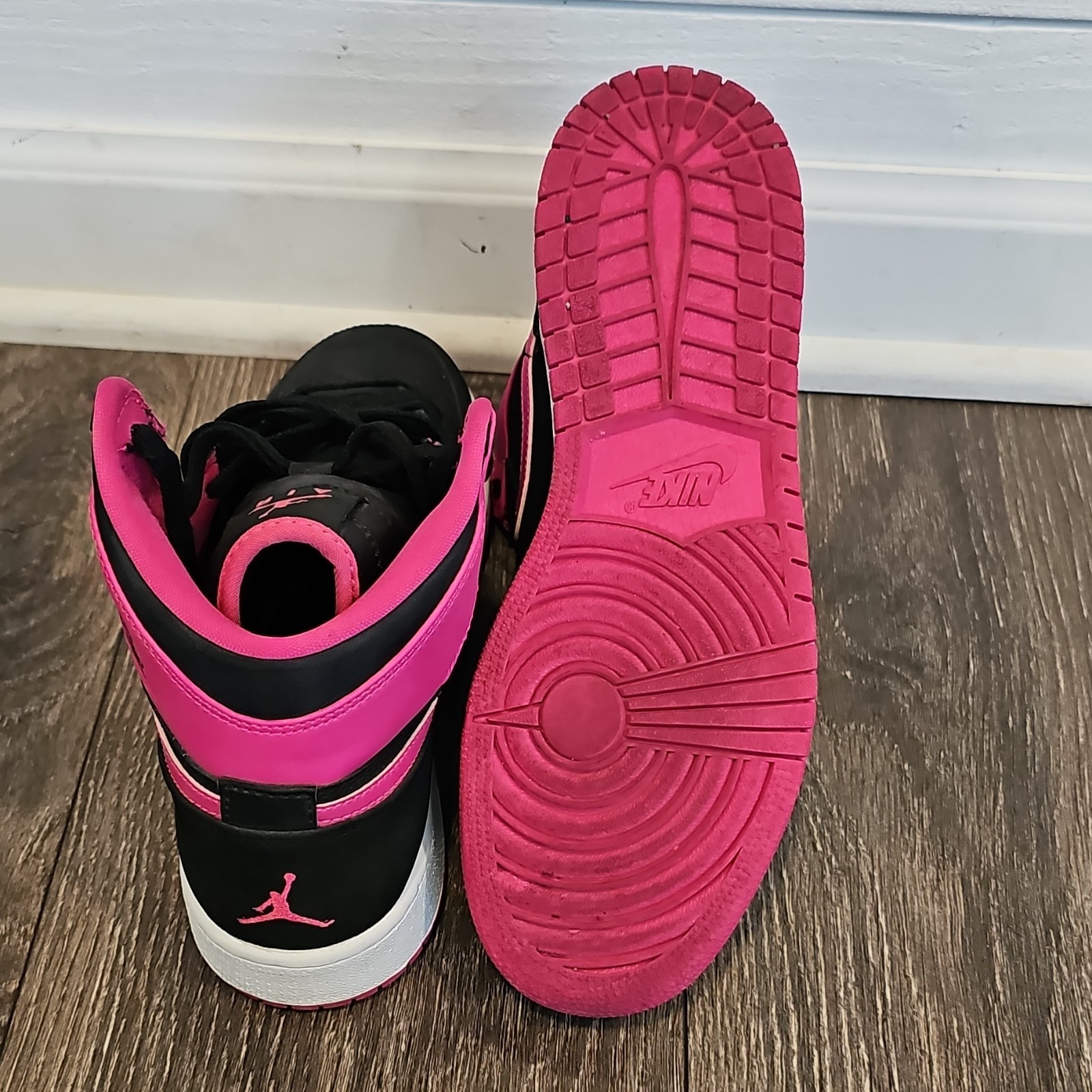 Jordan Air Jordan Black Pink High Top Kids Sneakers 6.5Y 332148-008