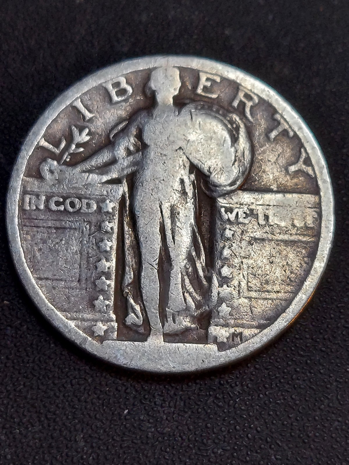 Dateless 90% Silver Standing Liberty Quarter, Free Shipping
