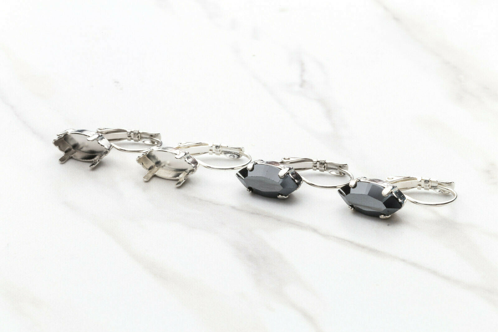 15mm x 7mm Navette | Classic Drop DIY Earring Bases | (EE 18)
