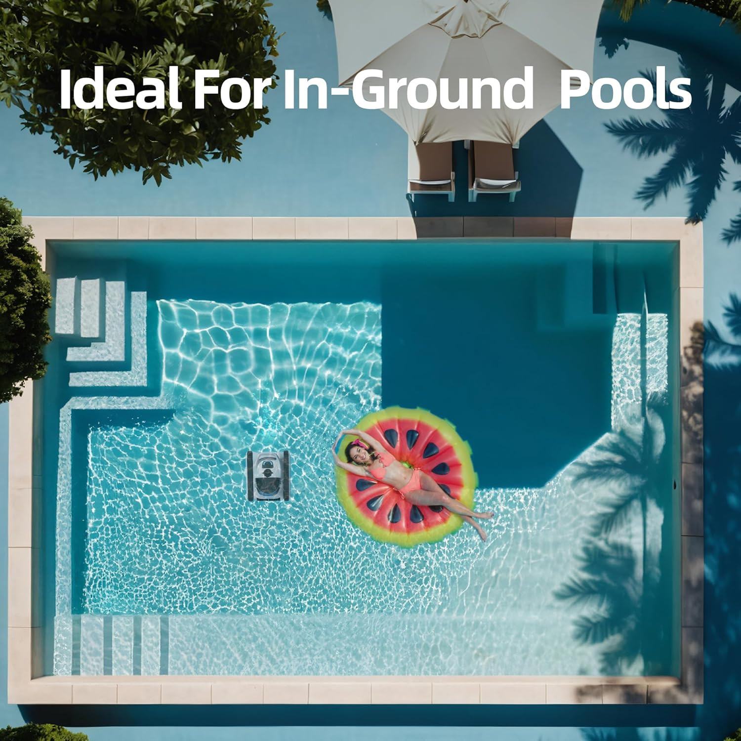 Automatic Robotic Pool Cleaner for Swimming Pools Self-Parking Wall Climbing