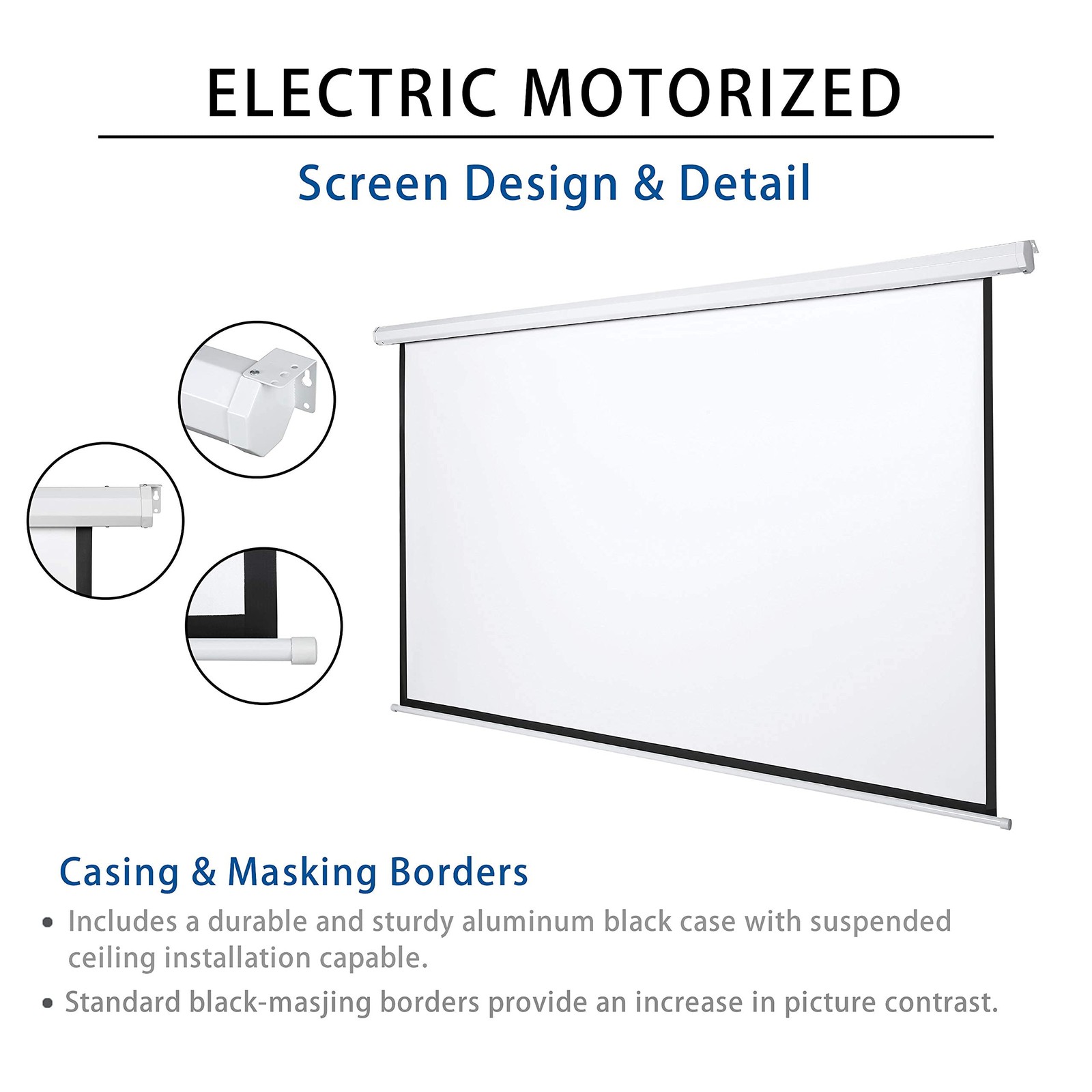 120" Motorized Projector Screen Electric Diagonal Automatic Projection 4:3 HD...