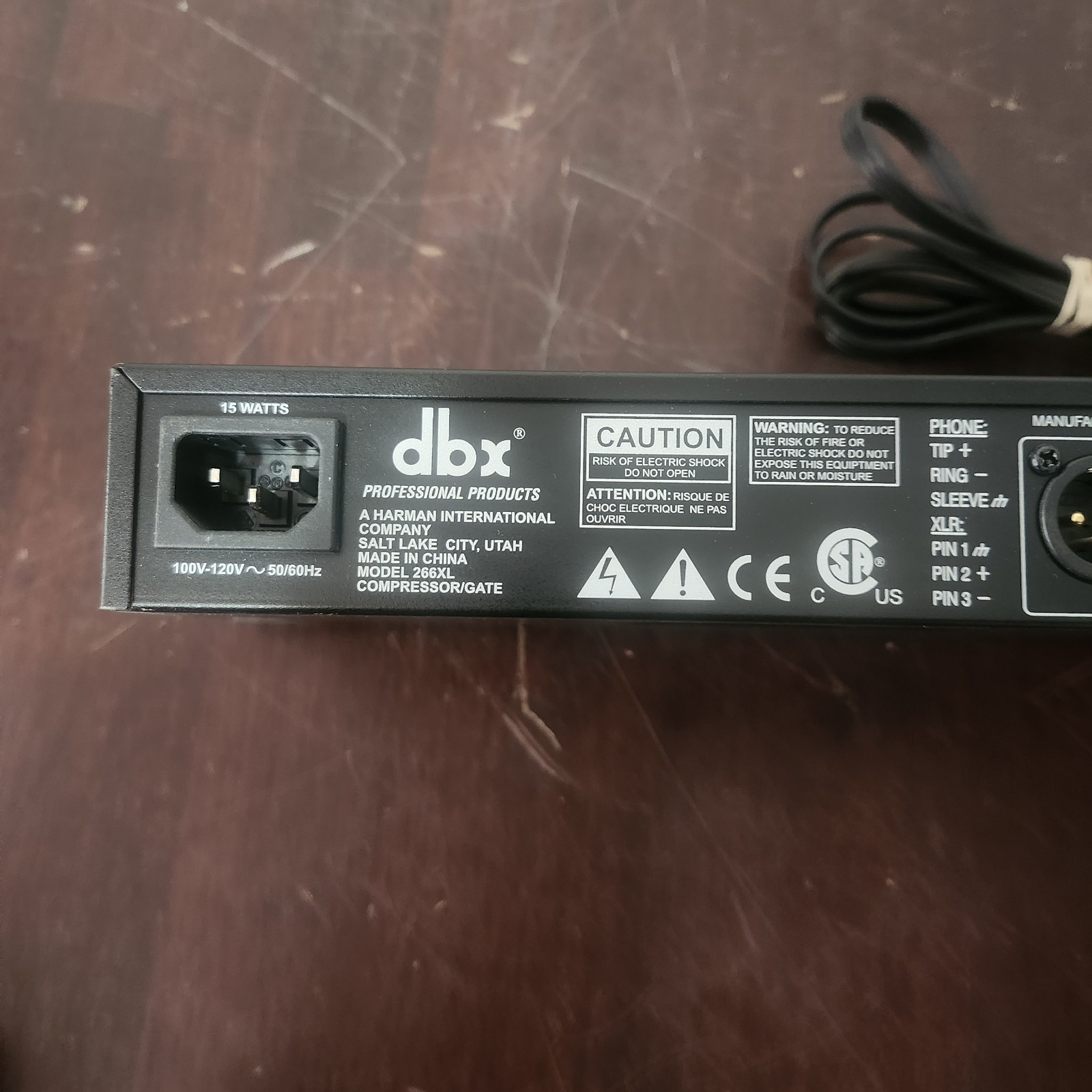 DBX 266XL Compressor Limiter Gate Dual Channel 2 Pro Audio Rack Mount