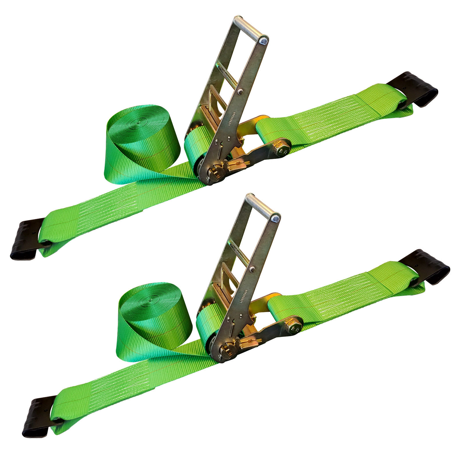 2 Pack 3" x 30' Heavy Duty Ratchet Tie Down Strap w/Flat Hook WLL 5400 LBS GREEN