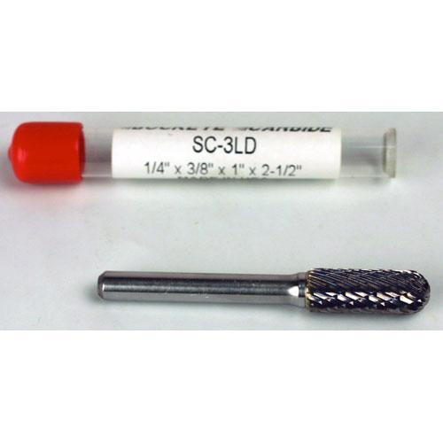 Carbide Burr (SC-3LD) Cylindrical Ball Nose - Double Cut - 1/4 x 3/8 x 1 x 2 1/2