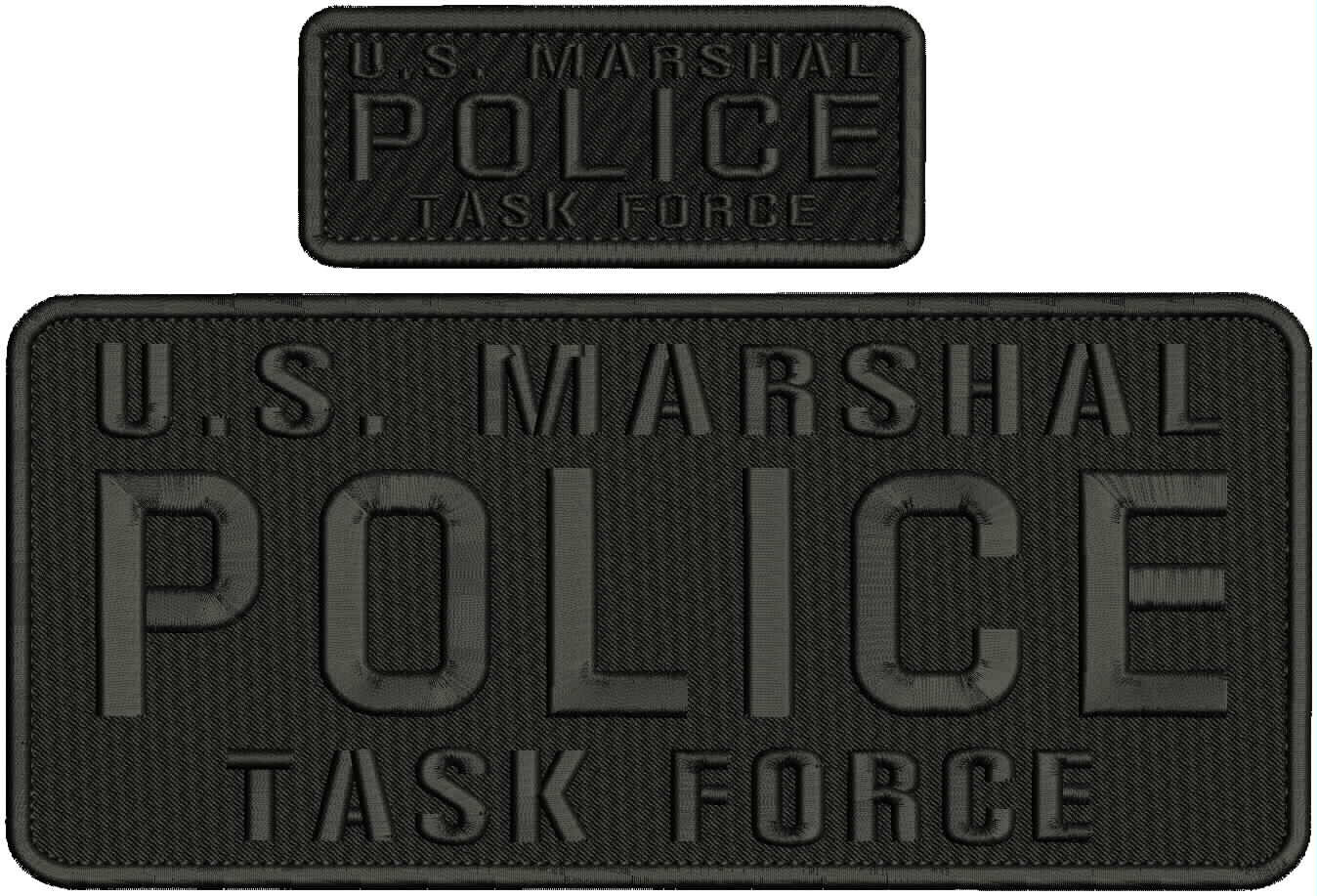 U.S. MARSHAL POLICE T F EMB  PATCH 4.75X&5X2 HOOK ON BACK Black On Black