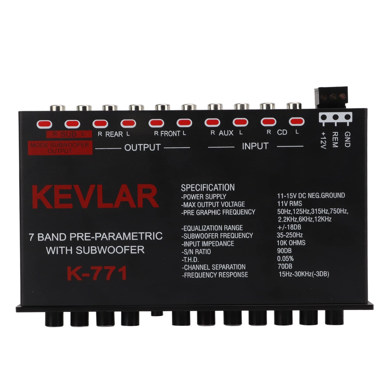 Car Audio Graphic Equalizer, 7 Bands EQ Car Amplifier Graphic Equalizer with Adj