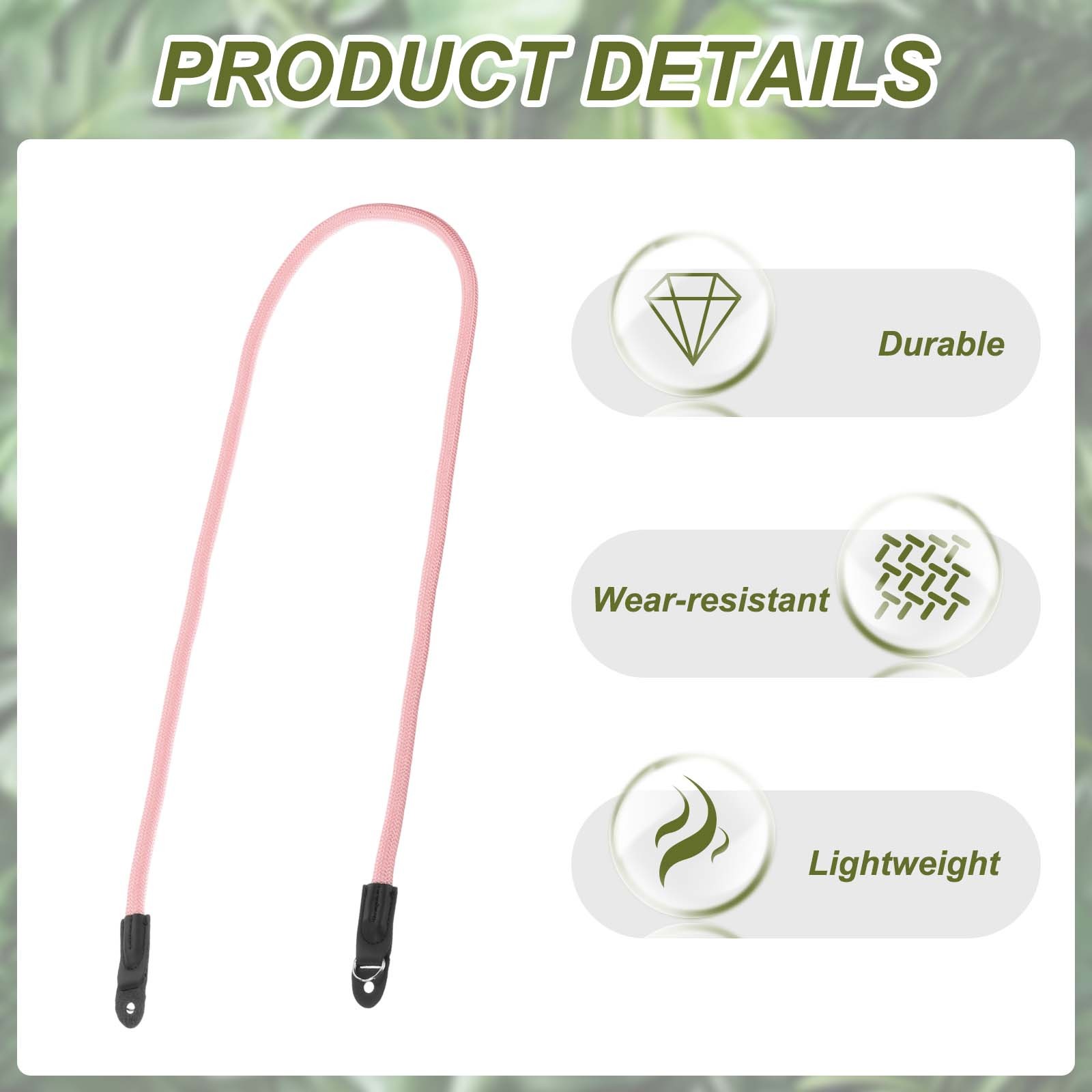 Camera Strap, Nylon Climbing Rope Camera Neck Strap Camera Shoulder Belt Pink
