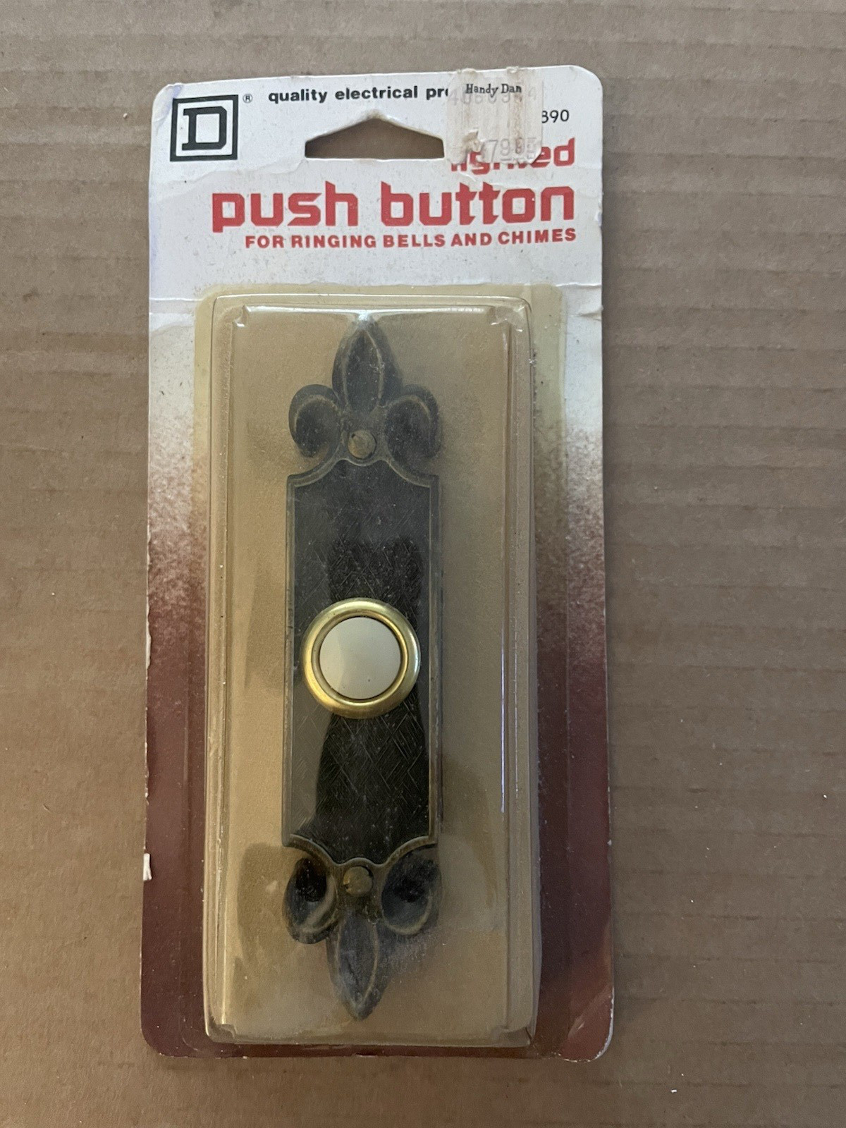 Vintage SQUARE D COMPANY Lighted Push Button Ringing Bells Chimes Door NOS #6
