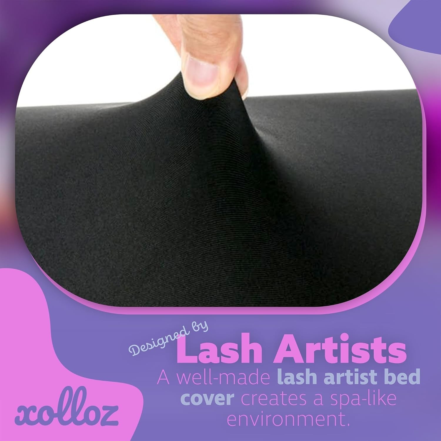 Luxury Black Stretch 6ft Massage Table Cover - Fitted & Machine Washable