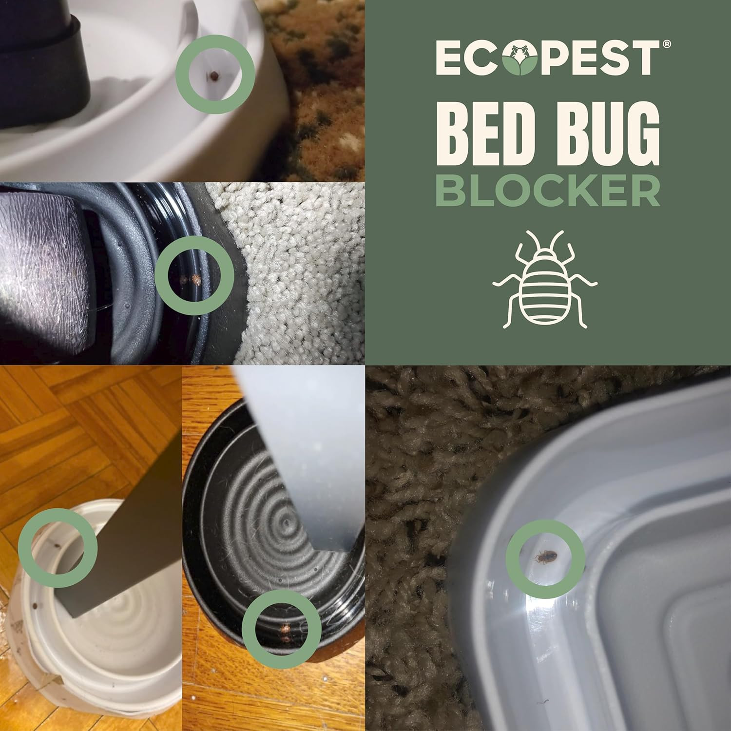 Bed Bug Interceptors – 8 Pack | Bed Bug Blocker (Pro) Interceptor Traps (White)