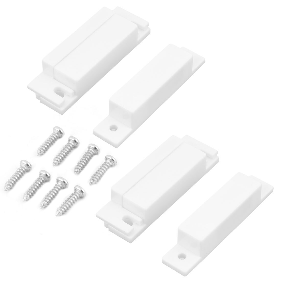 Home Wired Alarm Security Magnetic Door Contact Reed Sensor Switch White 2 Sets