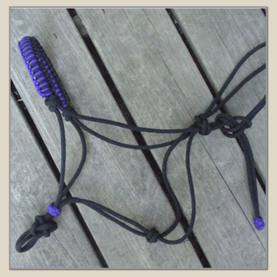 black & purple - NATURAL HORSE TRAINING - paracord braided nose band ARTISAN