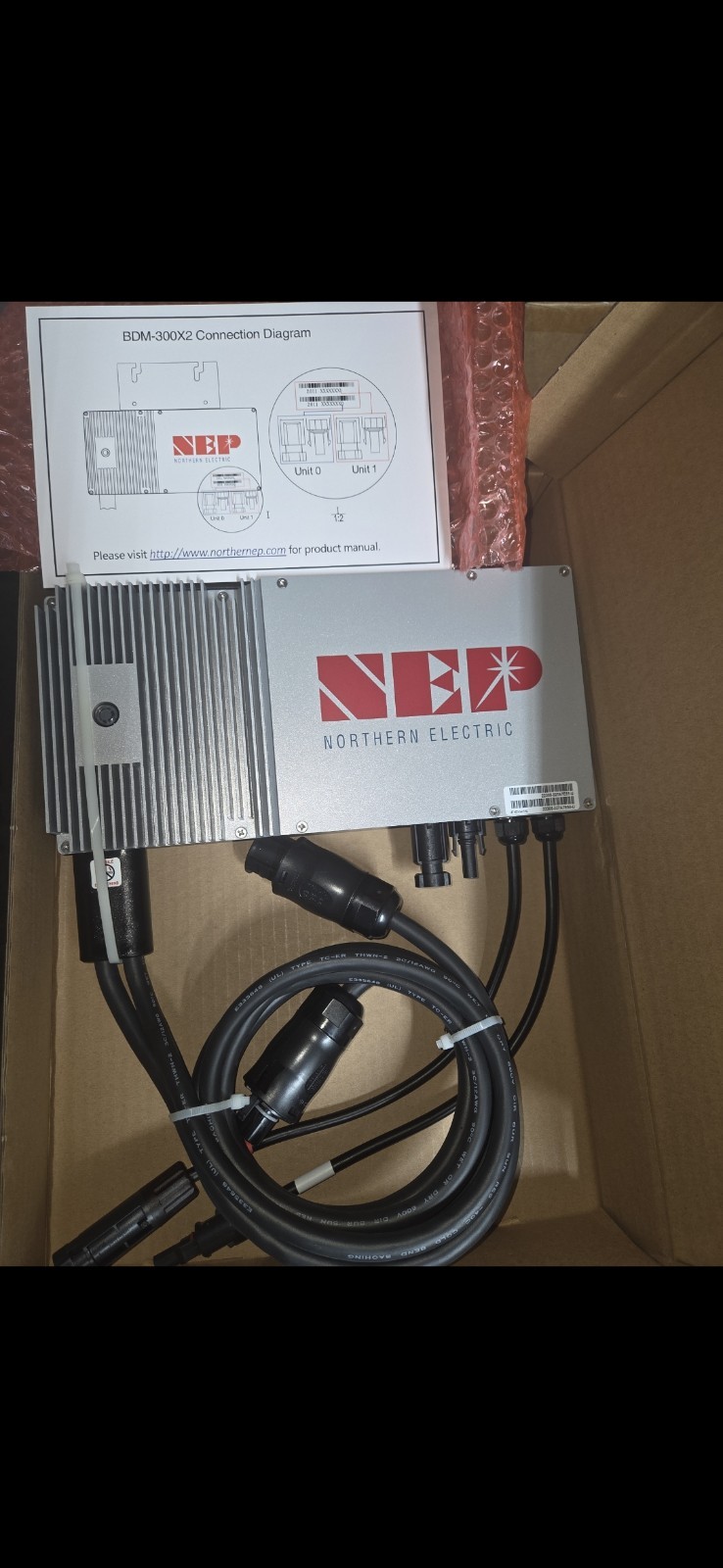 NEP NORTHEN ELECTRIC POWER BDM300X2 MICRO INVERTER SOLAR
