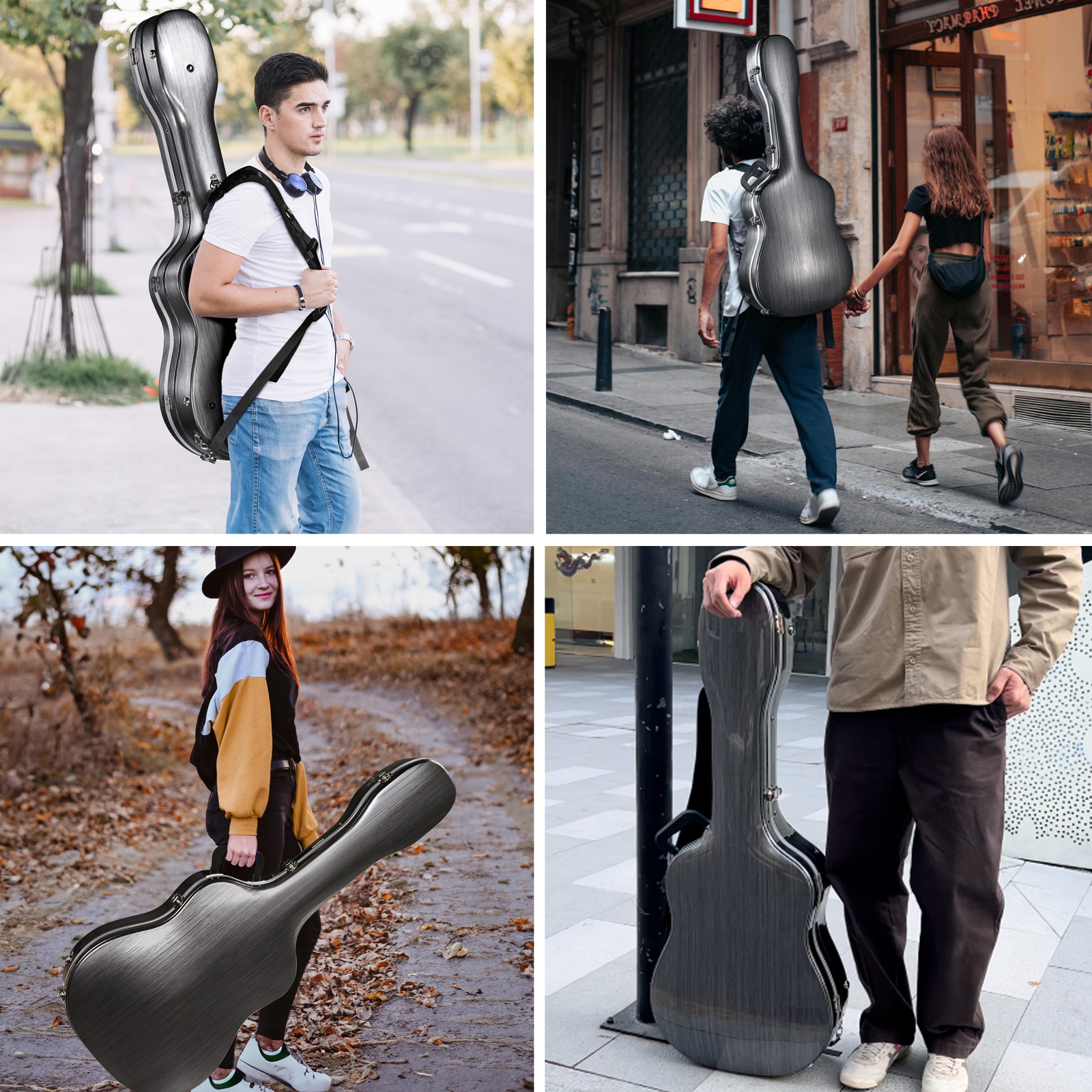 Yescom ABS Acoustic Guitar Case Hard with Backpack Straps 43 Inch Hardshell