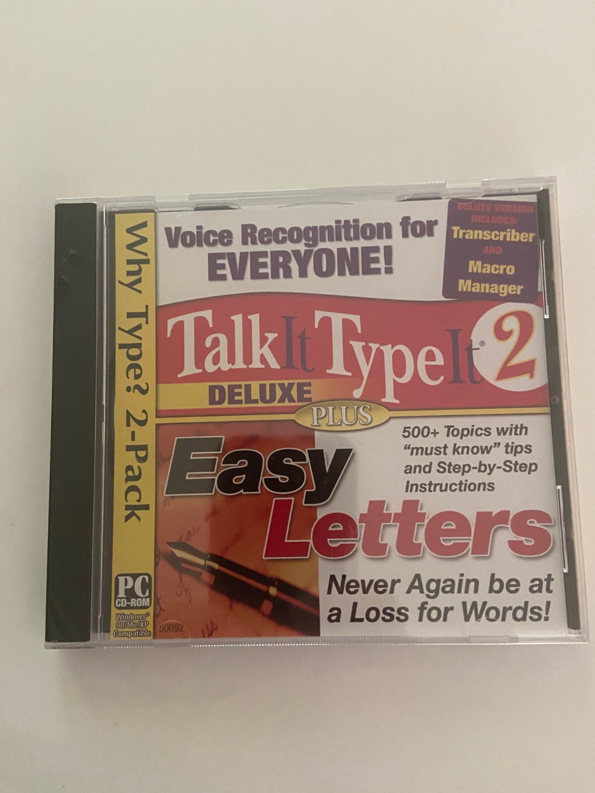 Talk it Type it 2 Deluxe plus Easy Letters - NIP Win XP/2000/98/Me/NT