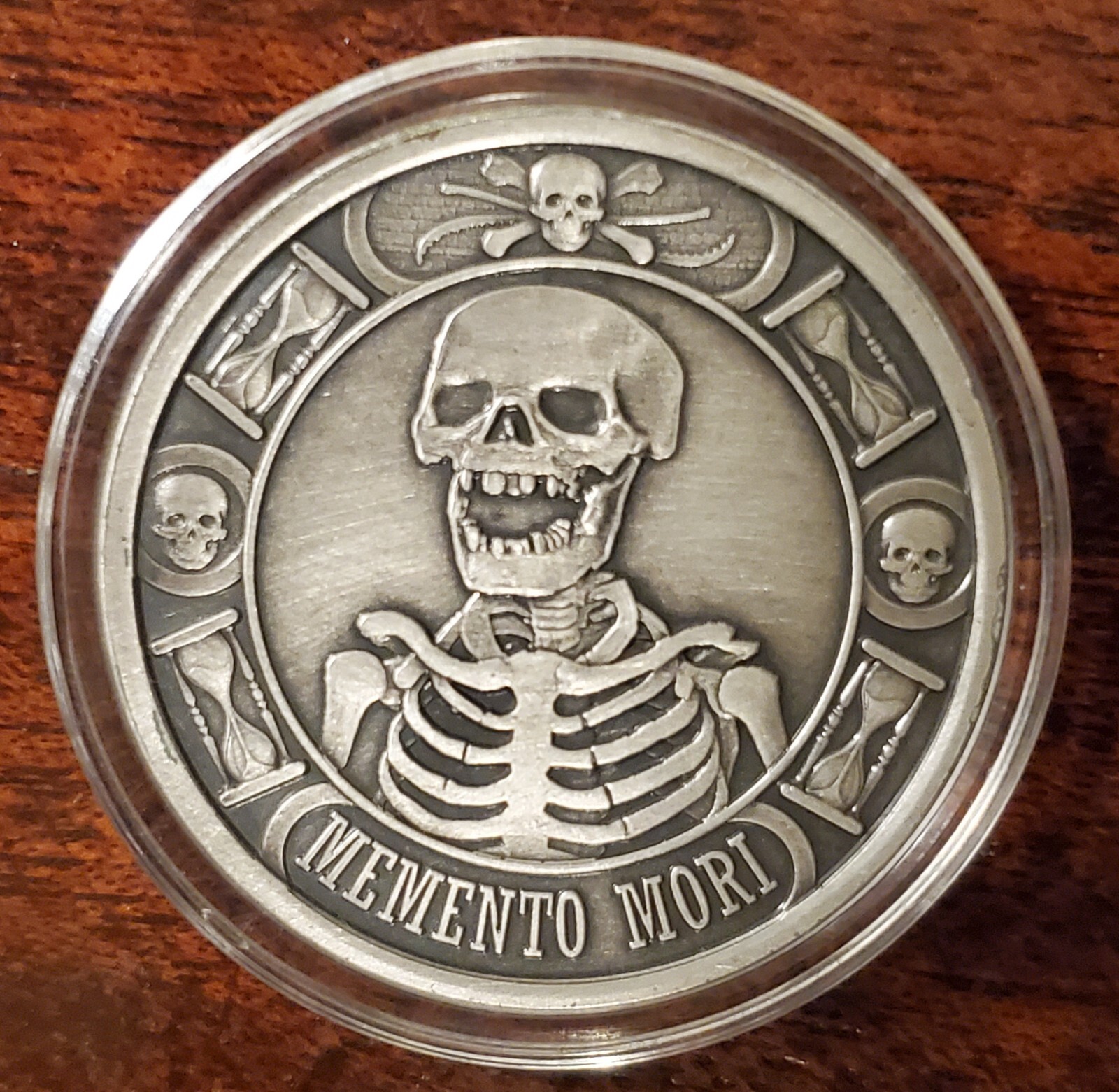 Antiqued Momento Mori Last Laugh Silver Round Anonymous Mint