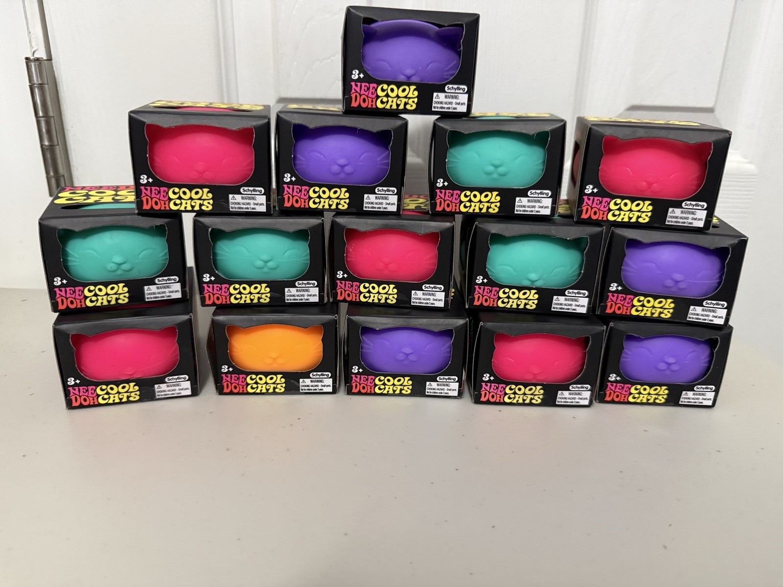 15 Nee Doh Schylling Cool Cats  Squeeze Ball Multicolor BUNDLE