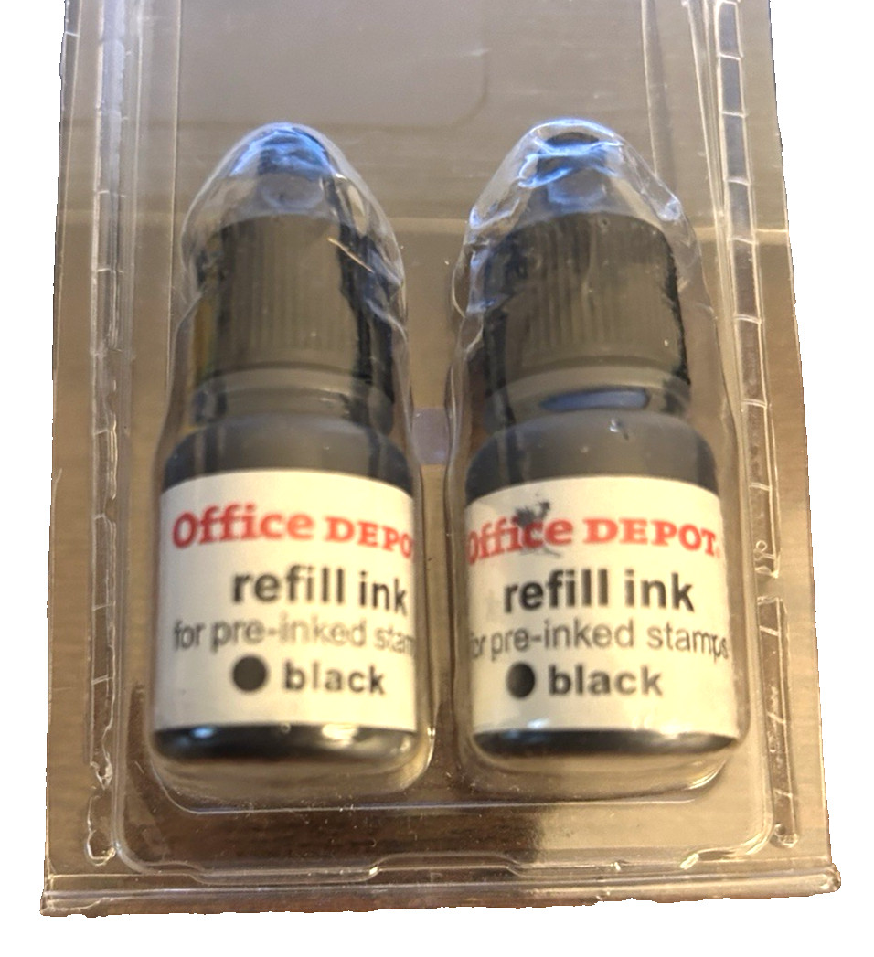Office Depot Black Ink Refill 0.35 fl oz 2 Pack