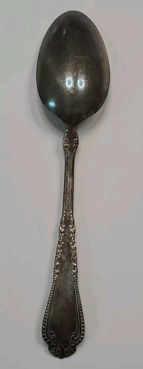 1847 Rogers Bros Dinner Spoon Scroll Design Silverplated 7.12" Long