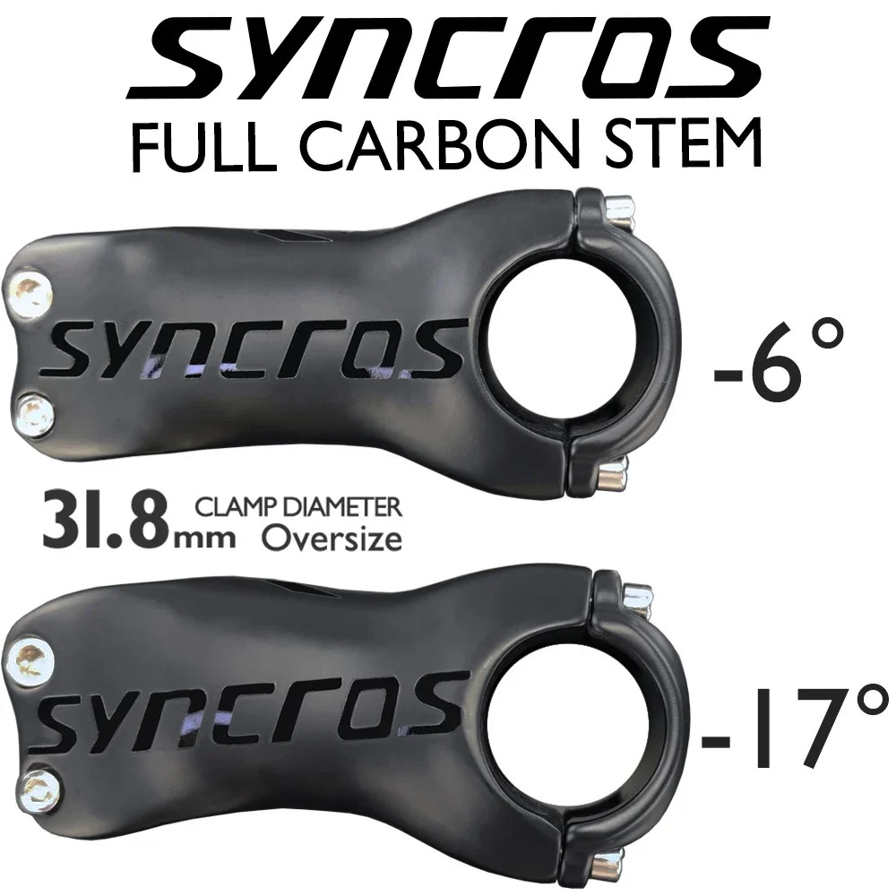 Mountain/Road Bike Stem Part Angle 6/17 Degree 60-120mm Carbon Fiber Stem 28.6mm