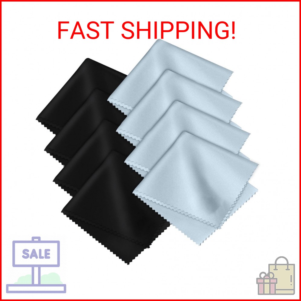 8-Pack Premium Microfiber Cleaning Cloths -Ultra-Soft, Streak-Free, lint-Free, S