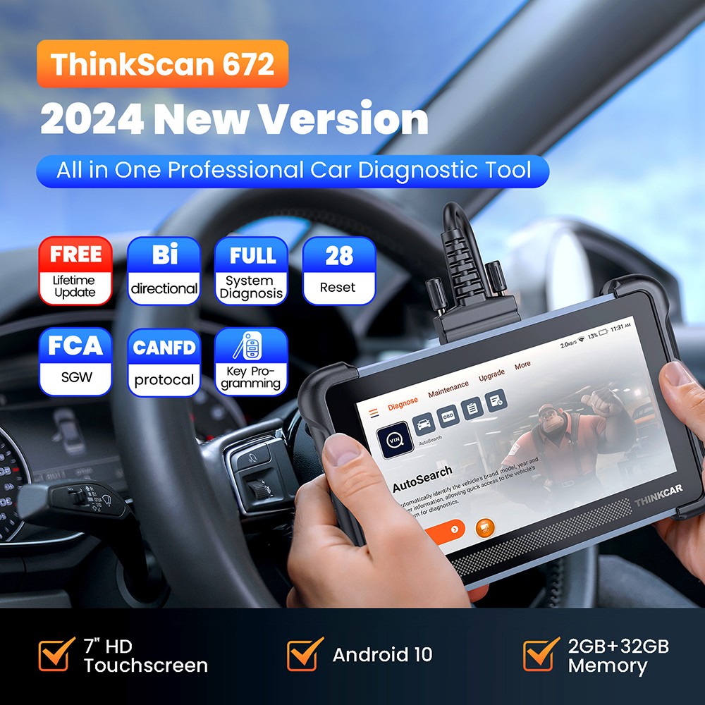 THINKSCAN 672 689 Bidirectional OBD2 Scanner All System Diagnostic Coding Tool