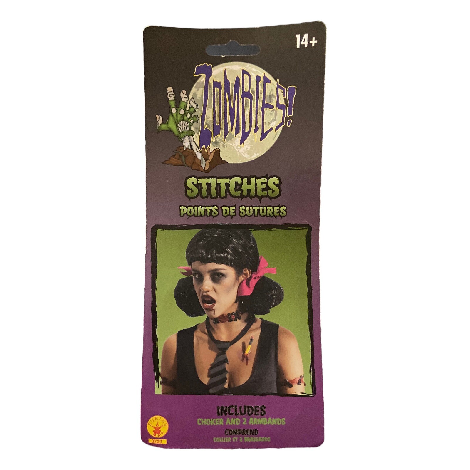 Rubies Zombie Gory Cut Wound Stitches Halloween Choker and 2 Armbands Set Kit