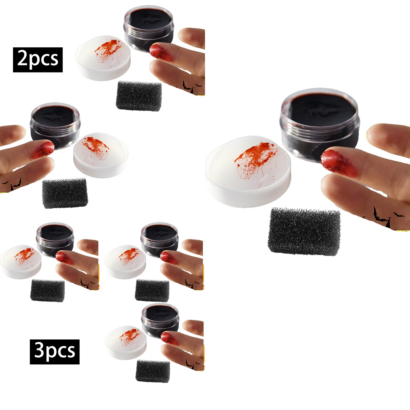 1Pc/2Pcs/3Pcs Fake Blood Vampire Film Halloween Makeup Realistic Cosplay Trendy