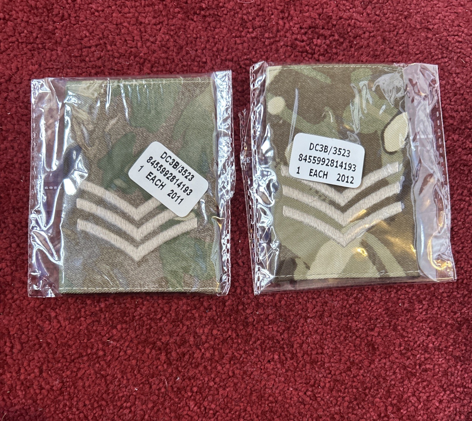 Pair of MTP Sergeant Rank Slides British Army Issue Surplus
