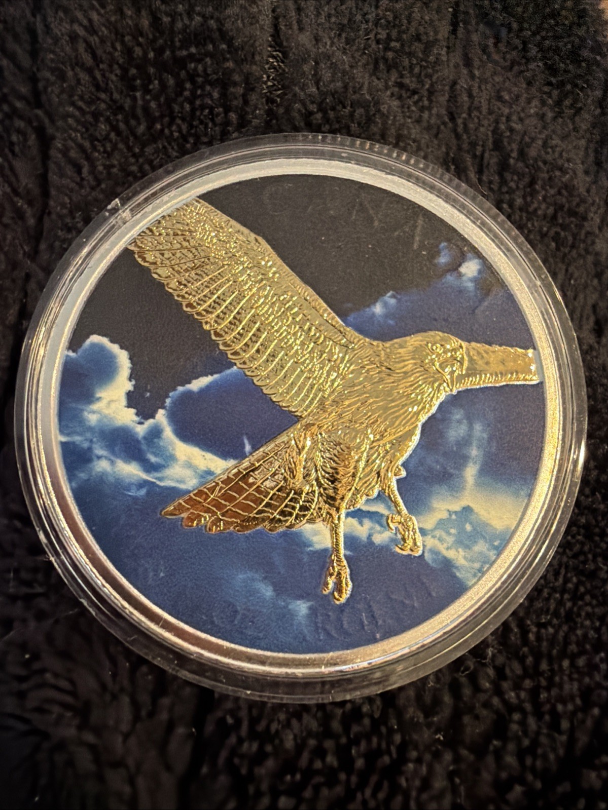2015 Canada $5 1 Oz .9999 Silver, Gold Bird of Prey,  Eagle Colorized Proof