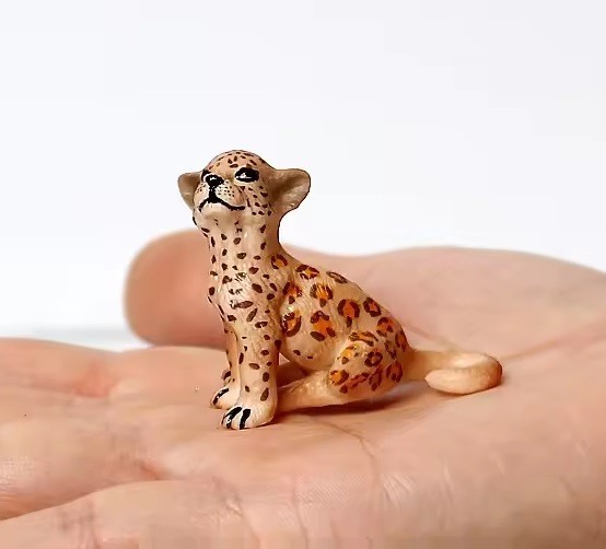 Baby Jaguar Cub Animal Figure Toy PVC Wildlife Small Figurine Birthday Gifts