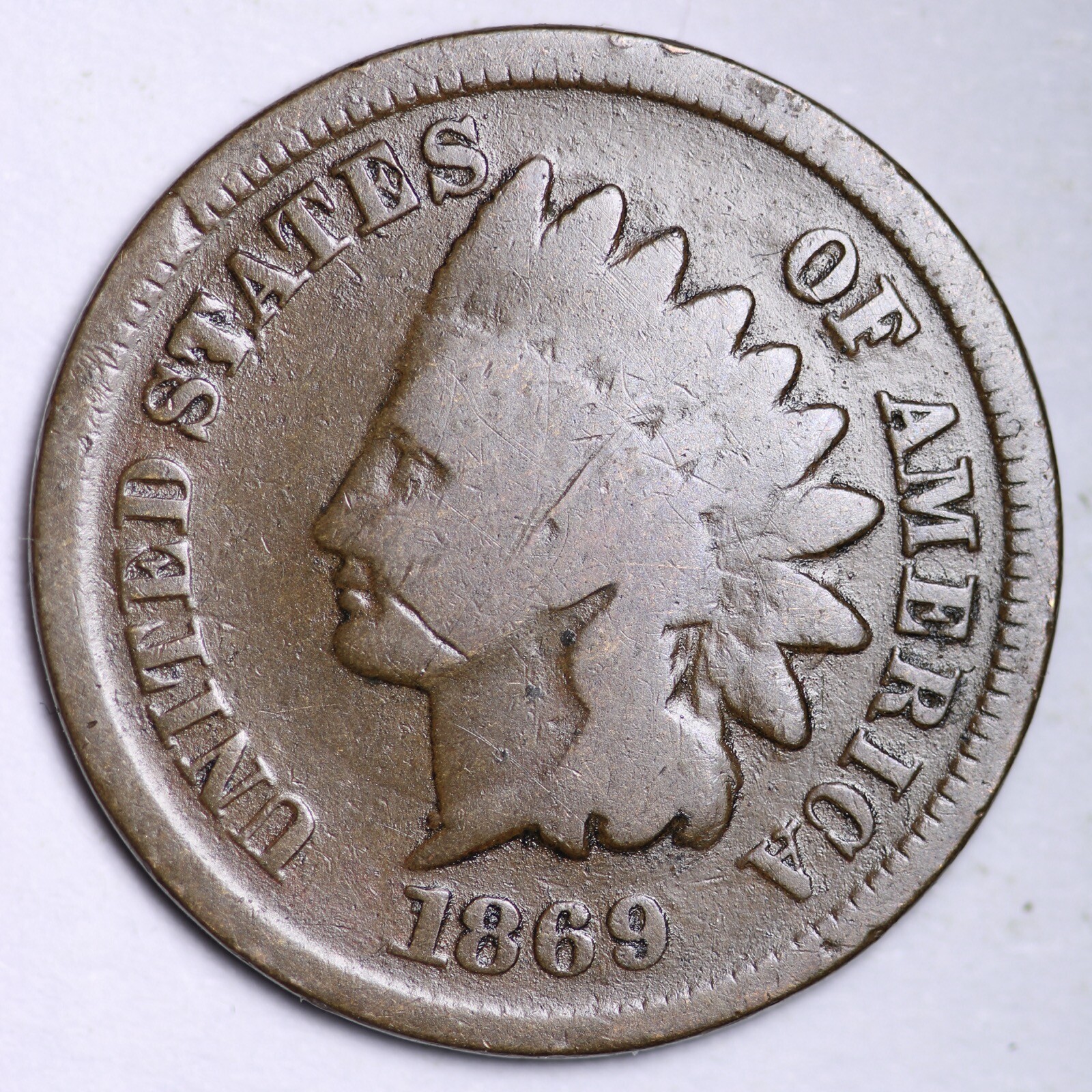 1869 INDIAN HEAD CENT G/VG LOWEST PRICES ON THE BAY =