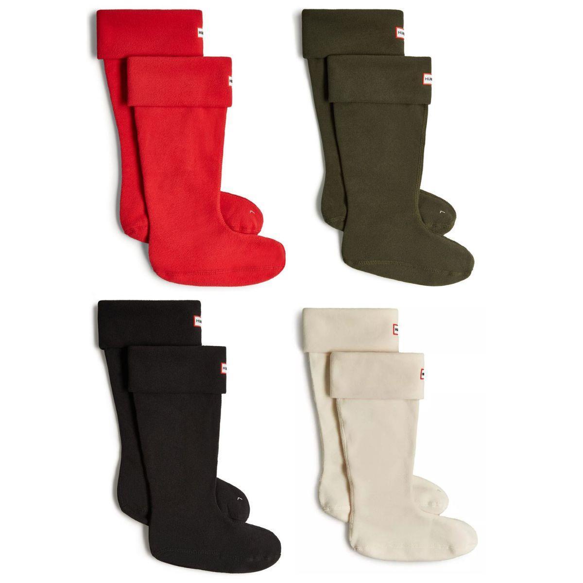 Hunter Fleece Warm Pull On Tall Unisex Socks In White