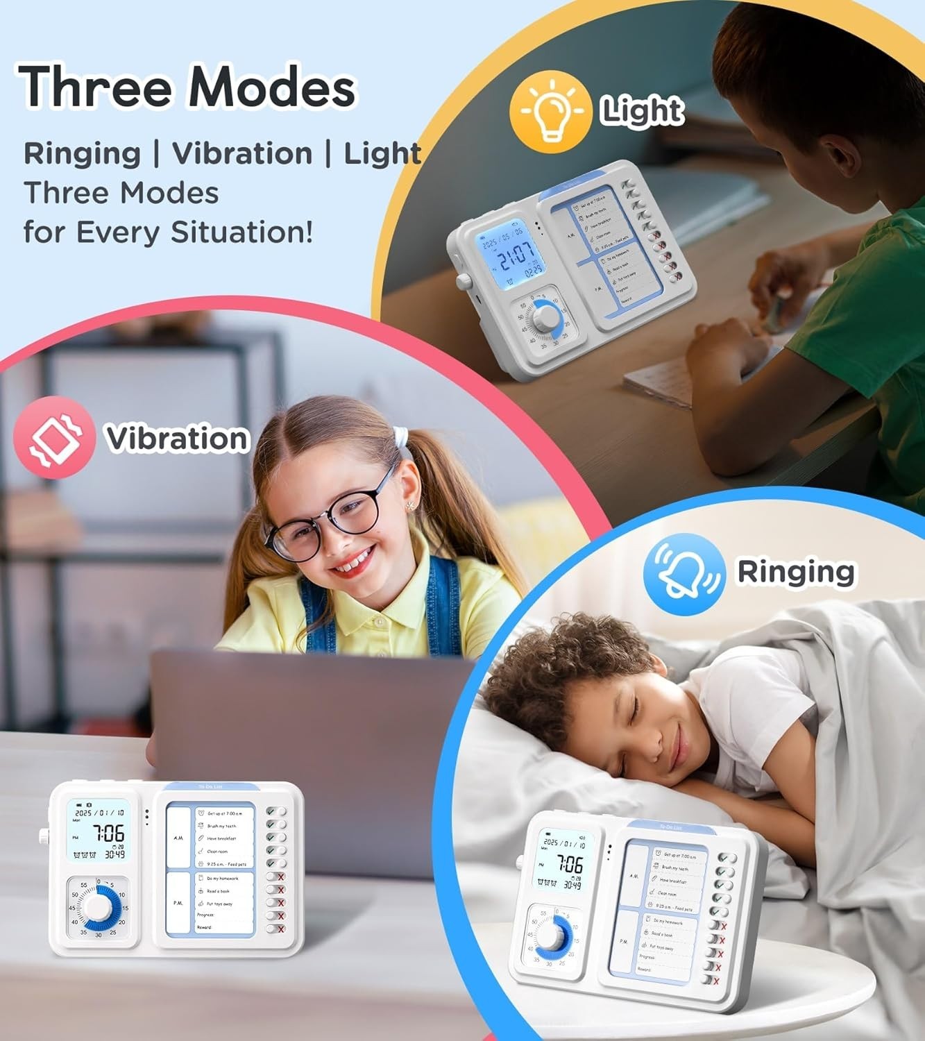 Silent Visual Timer & Chore Chart for Special Needs - Boost Focus & Productivity
