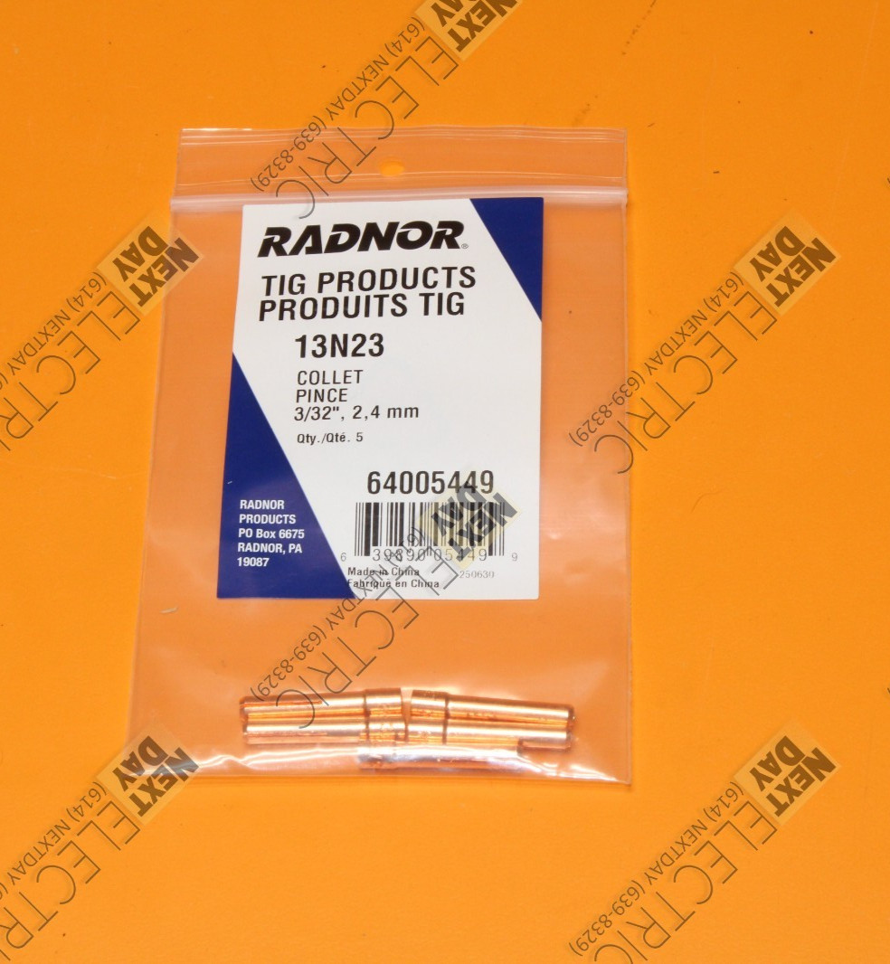 5pcs Radnor, 13N23, Collet Pince 3/32" 2.4mm Copper Pin Tig 9 20 And 25 Series