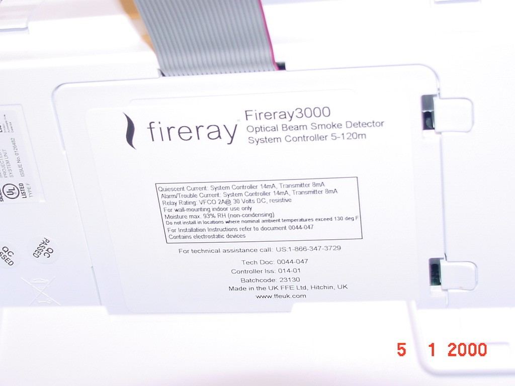 Fireray3000 Optical Beam Smoke Detector System Controller 5-120M, NEW!