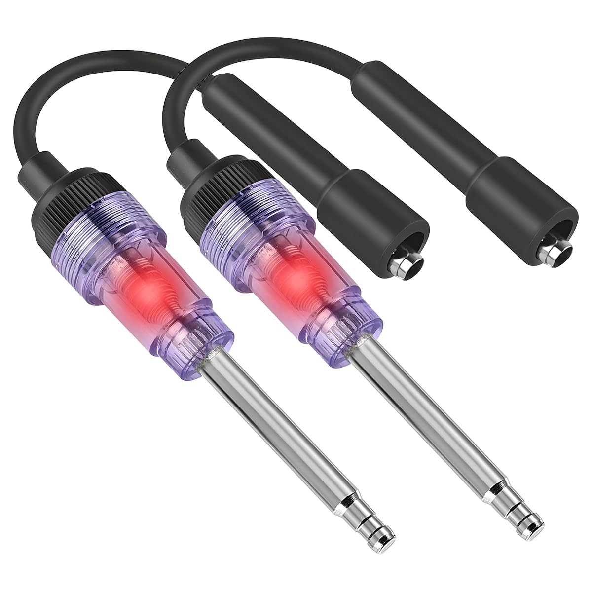 2 Pcs Inline Spark Plug Tester Small Armature Diagnostic Detector Tool