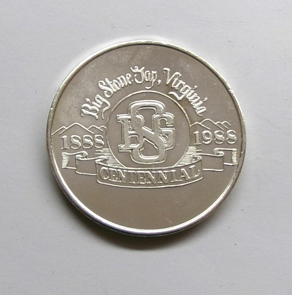 1988 Big Stone Gap Virginia Centennial Fraley's 1 Oz .999 Silver Proof Round