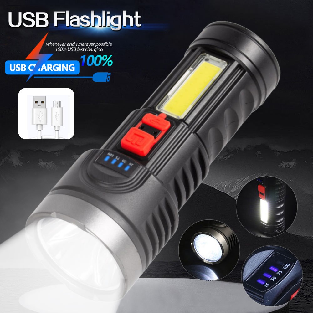 350000000 Lumen Super Bright LED Tactical Flashlight Rechargeable LED Work Torch