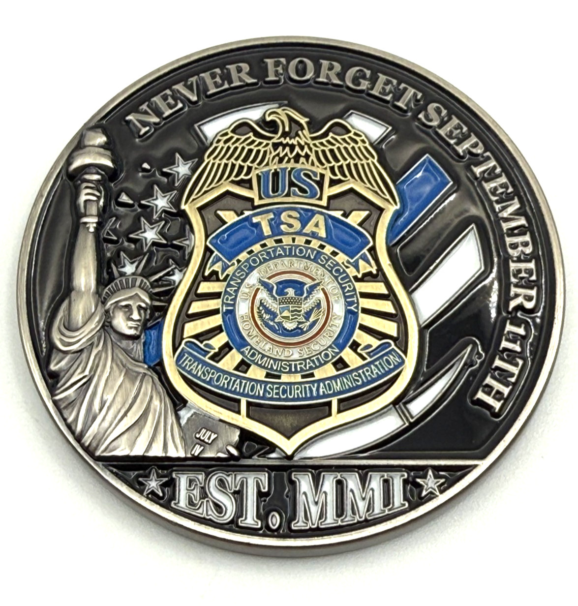 G21 TSA 9/11 Never Forget Federal Police Challenge Coin